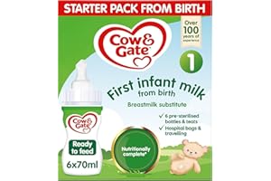 Cow & Gate 1 First Baby Milk Formula, Starter Pack From Birth, 6x70ml
