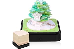BUTORY Calendrier de bureau 2024 avec lumières - Calendrier 3D - Calendrier de table créatif - Calendrier de bureau - Décoration de compte à rebours pour bureau, école - Arbre, Cerisier en fleurs