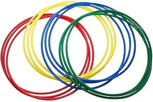 KAYNUR 4-Pack Multicolour Solid Plastic Hula Hoop Set for Kids & Adults - 55cm, 65cm, 75cm, Exercise, Dance, and Fitness Rings