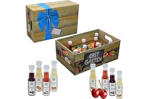CREOLOGIC Obstgarten · Geschenkidee für Männer und Frauen mit Alkohol · 8 x Obst-Likör · Hochwertige Geschenkbox (Obstgarten neutral)