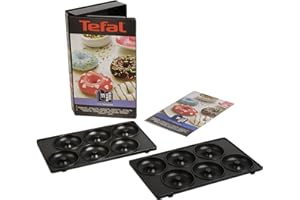 ‎TEFAL Tefal Platte Backform Donuts Nummer 11, passend für Tefal Snack Collection SW852, SW853, SW854, SW857 und Snack Time SW341, SW342, Rezepte, Aufbewahrungs-Box, spülmaschinengeeignet, schwarz, XA8011