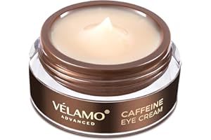 VELAMO ADVANCED Caffeine Eye Cream: for Dark Circles Puffiness Under Eye Bags Wrinkles Fine Lines 15g