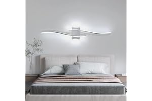 DELIPOP Aplique Pared Interior LED, 27W Lámpara de Pared Moderna Lineales, Blanco Frio 6500K Iluminación Luz LED Interior para Dormitorio, Sala de Estar, Cocina, Pasillo