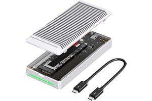 QWIIZLAB Obudowa bez wentylatora 80 Gbps NVMe z aluminiową obudową, kompatybilna z Thunderbolt 5/4/3, wstecznie kompatybilna z USB4/UBS3.2/3.1/3.0, obsługuje PCIe M.2 SSD do 8 TB (srebrny)