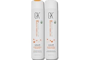 GK HAIR Global Keratin – Shampooing Femme Hydratant & Revitalisant – Duo Shampooing & Après-Shampooing 2x300ml – Protection Couleur, Sans Sulfates