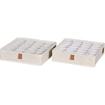 Boîte Rangement Lunettes LOVE IT STORE IT - 5 Compartiments - Lin/coton - 30x17x6cm - Beige