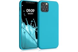 kwmobile Carcasa Compatible con Apple iPhone 12 / iPhone 12 Pro Funda de Silicona - Flexible con Interior de Microfibra - Suave Protector antigolpes - Glaciar Cool