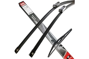 HQ AUTOMOTIVE Front + Rear Wiper Blades - 3pcs Replacement Blades, Fits FORD Focus MK3 Turnier Estate 2011-2018, Windscreen Wiper Blades, Graphite-Coated & Natural Rubber - Model ADR82-824|HQ12E
