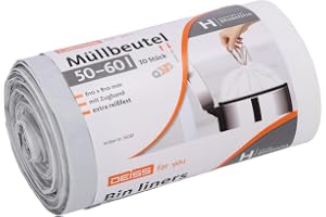 Soppåse DEISS 50–60 liter för Brabantia Touch Bin (storlek H), 30 stycken