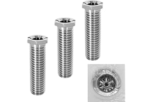 ERIOSCAR 3 Pièces M12 x 45 mm Vis Creuses Pour Éviers en Acier Inoxydable, Vis Accessoires de Bouchon de Crépine de Panier D'évier pour Cuisine, Convient et de Bar, évier à Tamis