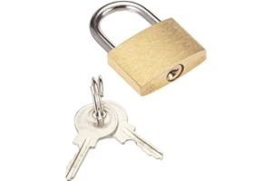 COGEX - Cadenas, cadenas clé - Cadenas 25mm - Avec 2 clés - Sécurité fiable pour casier, bagage ou portail - Corps en laiton - Résistant - Anse en acier trempé