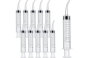 CUNQN Spritze 12ML Kunststoff Curved Spritzen Mundspritze Dental Irrigation Spritze Weisheitszähne Spritze für Oral Dental Care Reinigung