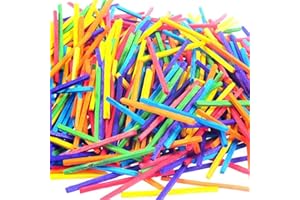 YKKJ 48 mm Bâtonnets Bois Colorés Naturels Loisirs Bâtonnets pour L'artisanat Fait à La Main et La Maison Bricolage Creative Designs （1000PCS)