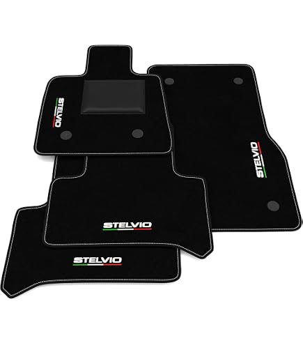Tappetini Su Misura In Gomma Per Alfa Romeo Stelvio (2017-) E Stelvio Restyling (2020-), 4 Kg, Bordi Rialzati Antiscivolo