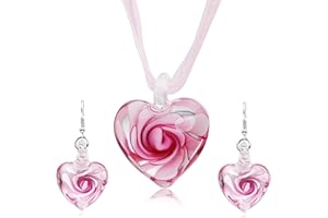 Aituo Murano Inspired Design Personality Spiral Tornado Style Coloured Glaze Necklace Earrings Set