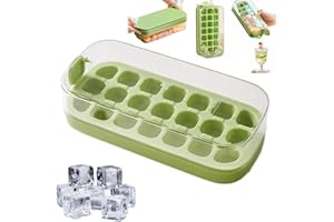 CBDYWVR Bac à Glaçons Vertical Avec Couvercle - Démoulage Facile, Remplissage Rapide et Sans Toucher - Pour Boissons au Congélateur (Vert)