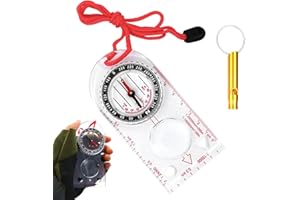 ZERNAVITH 1Pc Navigation Compass,Hiking Compass with Luminous Function,with 1 Whistle,Pocket Compass for Expedition Map Reading,Navigation,Orienteering and Survival,for Outdoor Adventure Enthusiasts