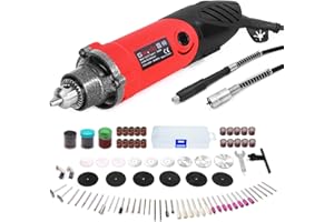 GOXAWEE Rotary Tool Kit, 240W Multi-Functional Mini Electric Die Grinder Set with 1/4 Inch Chuck (0.5-6 mm), 6 Step Variable Speed (8000-32000RPM), Flex Shaft & 157Pcs Accessories for DIY Creations