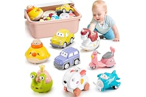 UPDOKIT Toys for 1 2 3 4 Year Old Girls, Mini Girl Car Toys, Girls Birthday Presents Toddler Gifts for 1-3 Year Old Toddler, Press and Go and Pull Back Annimal Car