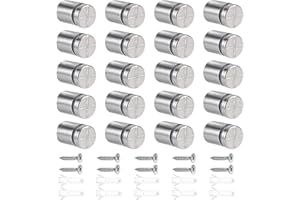 Dreamtop 19 x 25 mm Distanziali per Targhe, 20 Pezzi Distanziali Plexiglass Acciaio Inox con Viti, Distanziatori per Insegne Pubblicitarie,Specchi, Vetro, Visualizzazione Poster