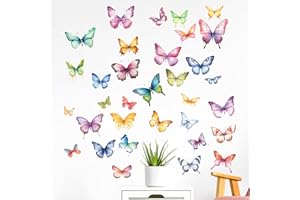 Joynine 32 Adesivi Murali a Forma di Farfalla Colorati - Decorazioni da Parete Creative per Casa, Soggiorno e Camere - Farfalle Decorative - Adesivo Muro Decorativo (Colori Variati)