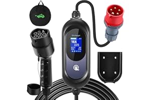 FNRIDS 11KW Ladekabel typ 2,EV Ladegerät Typ 2 Ladekabe, Mobile Wallbox 11kw EV-Ladegerät und Mobile Ladestation,Zeitgesteuerte Aufladung,IP67 wasserdicht,6 Meter in Länge 3-Phasig CEE Stecker