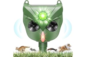 LOVE BEGANS Repellente Gatti Ultrasuoni ad Energia Solare, 5 Modalità Regolabile Repeller Animali con Potente Luce LED, Efficace Contro Gatti, Cani, Uccelli, Volpi, Ratti, Martore, Ricarica USB