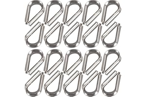 Cozihom M6 Stainless Steel Thimbles for 7/32" - 1/4" Diameter Wire Rope Cable Timble Rigging 20PCS