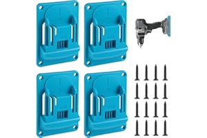 DHISPERARES 4 Stück Wandhalterung Werkzeughalter für Makita 18v Elektrowerkzeug, 11,4x8,1cm Bohrerhalter für Elektrowerkzeuge mit 16 Schrauben, Werkzeughalter für die Wand für Werkstatt Garage Maschine Verwenden