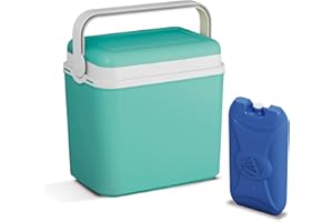 Adriatic 10 Litre Cooler Box Camping Beach Picnic Travel Insulated Coolbox + 1 Ice Pack (Cooler Box + 1 Ice Pack, Turqouise)