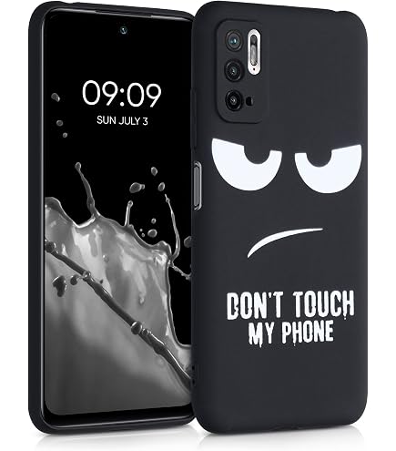 Kwmobile Hülle Für Xiaomi Redmi Note 13 5G – Silikon-Case „Neugierige Katze“, Schwarz-weiß, Weich & Griffig