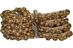 OSNICA Kathak Ghungroo Paar, (100 + 100) (14 Nr. Ghungroo) Big Bells gebunden mit Baumwollkordel Indische klassische Tänzer Fußkettchen Musikinstrument