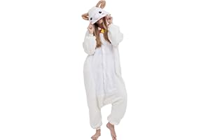 ULEEMARK Women's Adult Pajamas Unisex Animal Onesies Novelty Pyjamas Nightwear Halloween Homewear OnePiece Cosplay Costume Loungewear