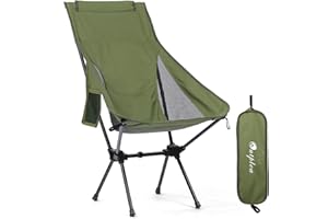 Outplea Sillas Camping Plegable Ligeras, Silla Playa Plegable Alta, Sillas de Pesca para Exterior Picnic Jardín Senderismo, Verde