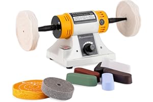 BAOSHISHAN Poliermaschine Schmuck Poliermaschine Mini Poliermaschine mit 6×70g Polierpaste Stand Schleifmaschine Tisch Poliermotor 1750-10000 rpm 320W 220-240V
