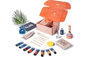 Sculpd Kit per principianti in ceramica, argilla asciutta all'aria e set per principianti per 2 adulti: include strumenti per scolpire, pittura acrilica, pennelli, guida facile, video tutorial e altro