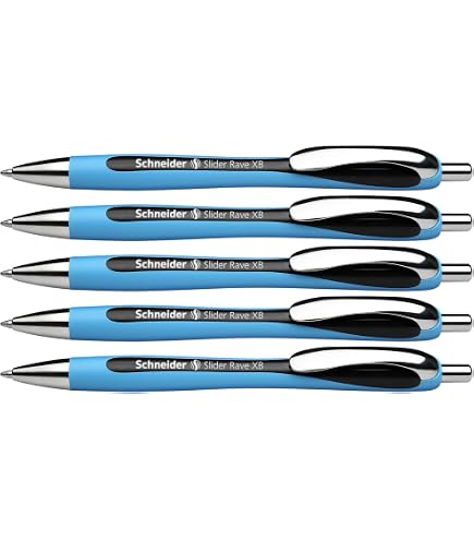Schneider Slider Edge – Lot De 10 Stylos à Bille Bleu Medium M – Écriture Ultra Fluide Et Confortable