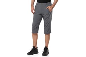 33,000ft Męskie spodnie cargo 3/4, krótkie spodnie trekkingowe, rozciągliwe, lekkie spodnie rowerowe, na lato, Capri, spodnie outdoorowe, UPF 50+, z wieloma kieszeniami, do wędrówek, biegania, jazdy