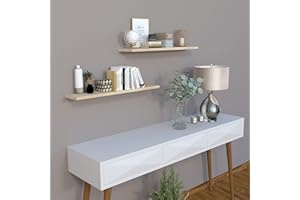 Henor Balda Pared Pino Natural 100 x 20 x 3 cm. Estante Pared Madera. Carga hasta 25Kg Pino Natural