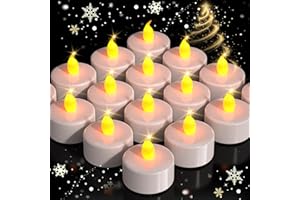 BENEVE Candele a LED senza fiamma, realistiche a tremolanti, candele a batteria, candele di colore giallo caldo (24 pezzi)