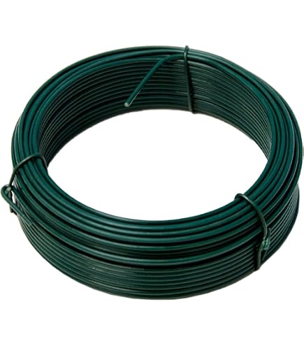 HaGa Filo Di Serraggio Zincato 3 Mm X 10 M - Verde, Resistente UV Per Recinzioni Metalliche
