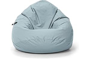 Nadimaideal Sitzsack Tropfenform Kastanie | Bodenkissen für Kinder & Erwachsene | Indoor & Outdoor | Gaming Sitzsack - Sitzkissen - Beanbag | Füllung EPS Perlen (Grau, XL-Durchmesser 77 cm)