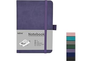Mlife A6 Small Journal Notebook, Lined Pocket Notebook with Pen Holder, Hardback, 192 Pages, 3.9 inches * 5.5 inches - for Women and Men (Purple)