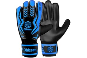 Obbsen Torwarthandschuhe für Kinder, Jugendliche und Erwachsene mit Fingersave-Schutz, Fußball Handschuhe Torwart fur Herren und Damen, Fussball Tormann Handschuhe die Starkem Grip