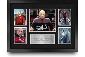 HWC Trading FR A3 Patrick Stewart Star Trek Jean-Luc Picard Gifts Printed Signed Autograph Picture for TV Show Fans - A3 Framed