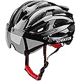 XinerTer Adult Bike Helmet,Road Bike Helmet and Detachable Magnetic Goggles, Replacement Lining Removable Bicycle Helmets for Men and Women, Adjustable Size 22-24.02In