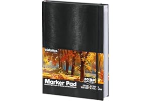 Halobios A4 Sketchbook for Artists Hardcover, 120 lb/200 GSM Very Thick Paper, Professional Marker Drawing Pad for Alcohol Markers Graffiti, Sketching, Portrait, 80 Sheets/160 Pages