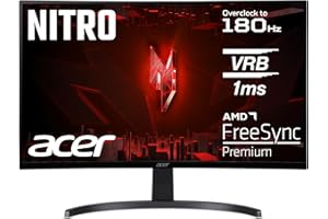 ‎ACER Acer Nitro ED273 S3 Gaming Monitor 27 Zoll (69 cm Bildschirm) Full HD, 165 Hz (180Hz OC), 1ms(VRB), 1x HDMI 2.0, 1x HDMI 1.4, 1xDP 1.2, AMD FreeSync Premium, schwarz