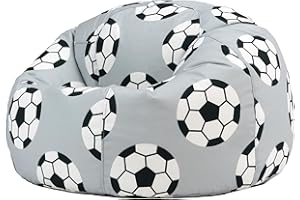 icon Football Large Kids Bean Bag, Woven Fabric, Kids Bean Bag Chair with Filling Included, Football Gifts for Boys, Gifts for Boys, Gaming Room, Bedroom, Bedroom Accessories