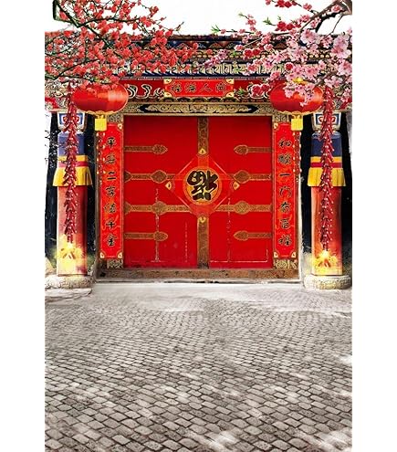 ZJRBJB 7x5ft Japan Scenery Photography Backdrop Red Temple Maple Trees Bridge Nature Backgrounds Asian Theme Party Decorations Japanese Photo Studio Props - View #9